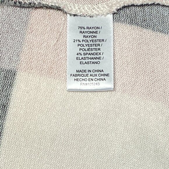 Studio B Bobeau Long Sleeve Scoop Neck Fuzzy Knit Pleat Back Plaid Tee Shirt XL - Picture 12 of 13